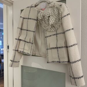 Elegant Cream and Black Women's Jacket